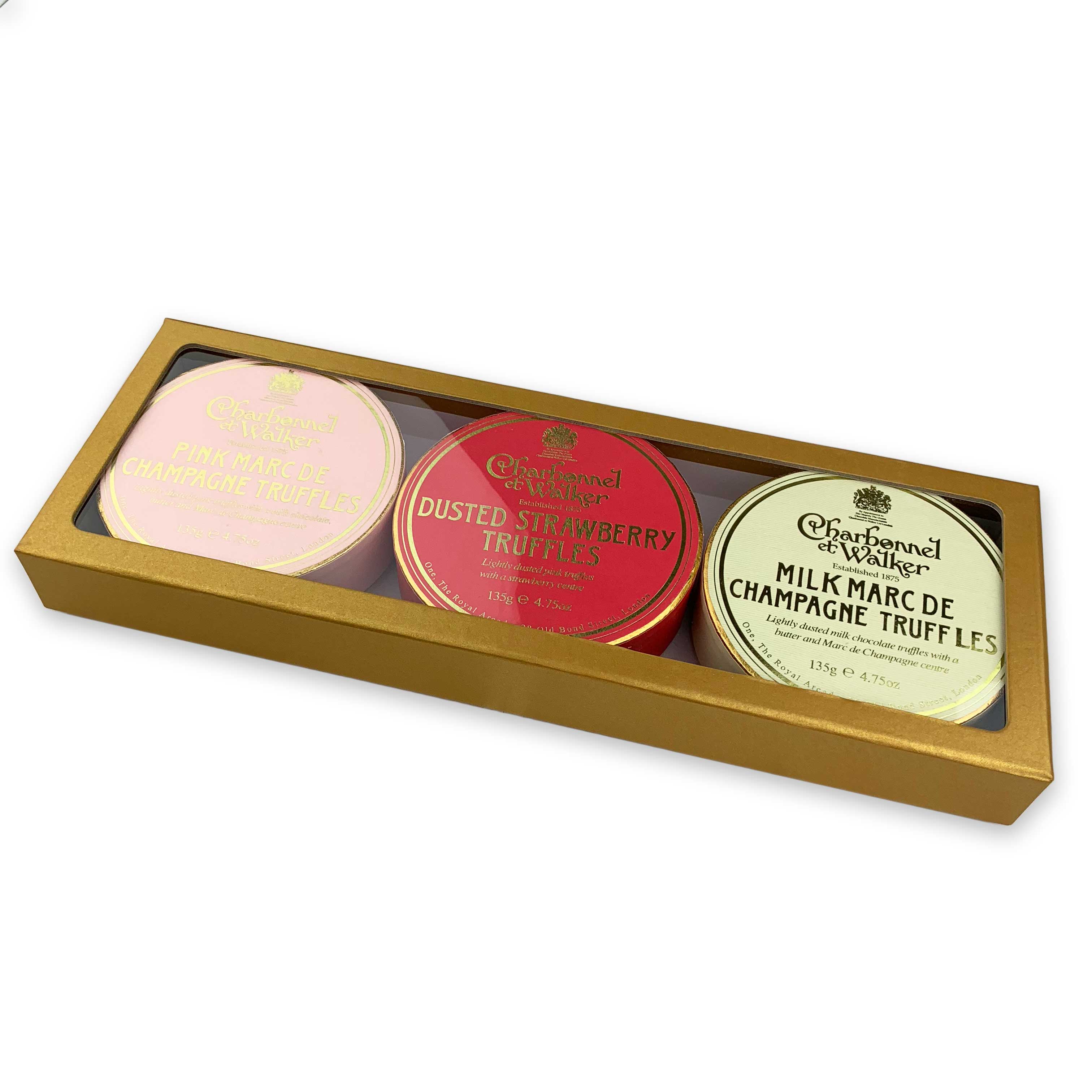 Charbonnel et Walker Triple Box - Pink, Strawberry and Champagne